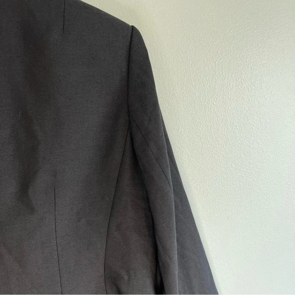 Talbots Womens Wool Silk Lined Blazer Petite Sz 10 Black Office Career Everyday